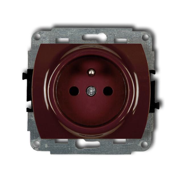 TREND Mechanizm gniazda pojedynczego z uziemieniem 2P+Z (przesłony torów prądowych) brązowy
