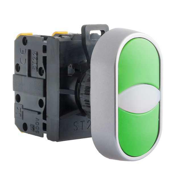 PRZYCISK DWUKLAWISZOWY 2 ZWIERNY ZIELONO-ZIELONY