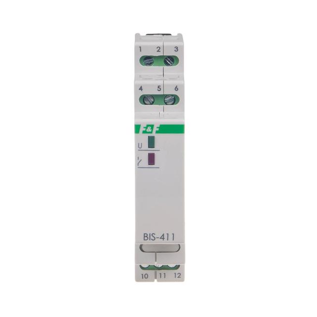 Przekaźnik bistabilny 9-30 V AC/DC na szynę DIN z przekaźnikiem inrush 160A/20ms BIS-411-LED-24V F&F