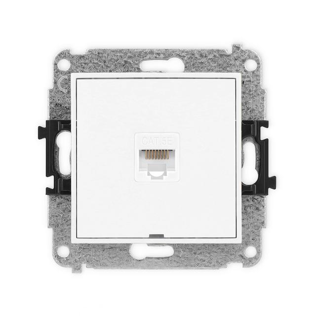 ICON Mechanizm gniazda komputerowego pojedynczego 1xRJ45, kat. 5e, 8-stykowy, bez pola opisowego bia