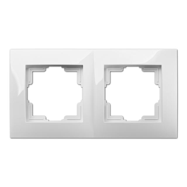 Ramka CARLA 2x IP44 biała