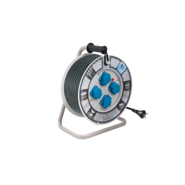 Przedłużacz zwijany na bębnie PB H05VV-F 3x1,5 - 50m, 4xGZ16A (250V), IP44 biały 1411-50 B.1411-50 PAWBOL