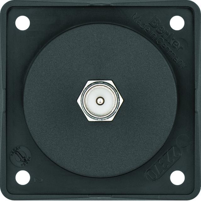 BERKER Integro Flow Gniazdo antracytenowe TV z obudową antracyt 945812505 HAGER