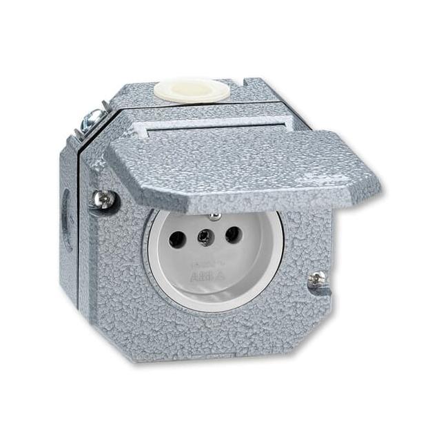 Gniazdo z klapką IP 55 szary 2CHX182750C4302 ABB