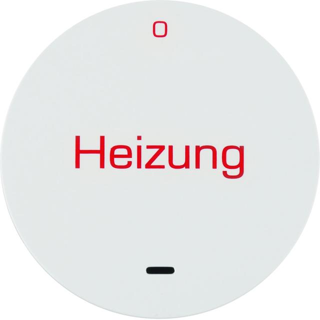 Berker R.x Klawisz z soczewką i nadrukiem  Heizung  i  0 , biały połysk