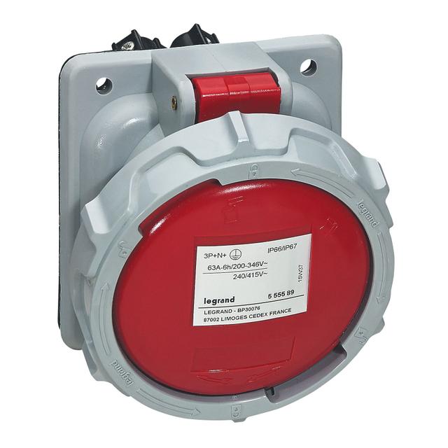 Gniazdo Tablicowe 63A 3P+N+Z 415V IP66/67 555589 LEGRAND