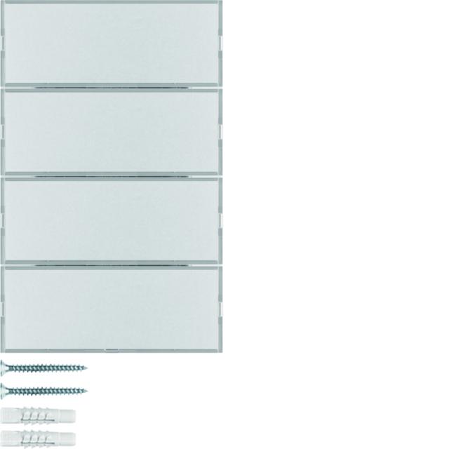 BERKER KNX e/s K.x Przycisk poczwórny z polem opisowym z diodami LED RGB i czujnikiem temperatury aluminium  80164774 HAGER