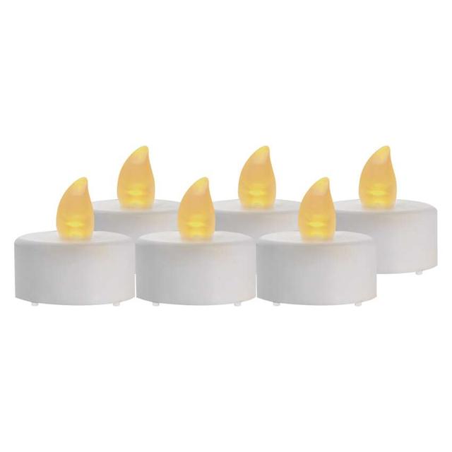Świeczki tealight białe 6x CR2032, vintage, (kpl. 6 szt)