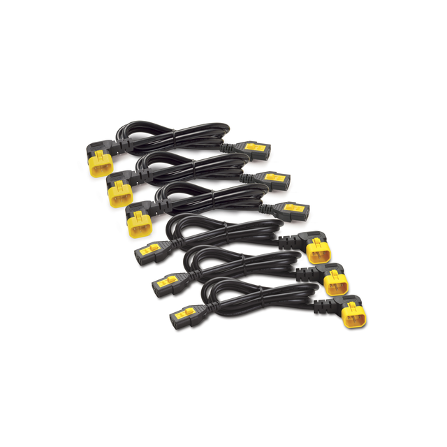 Zestaw kabli zasilających (6 szt.), z blokadą, z C13 na C14 (90 stopni), 0,6 m