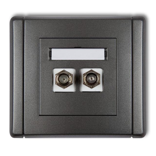 FLEXI Gniazdo antenowe podwójne typu F (SAT) niklowane grafitowy