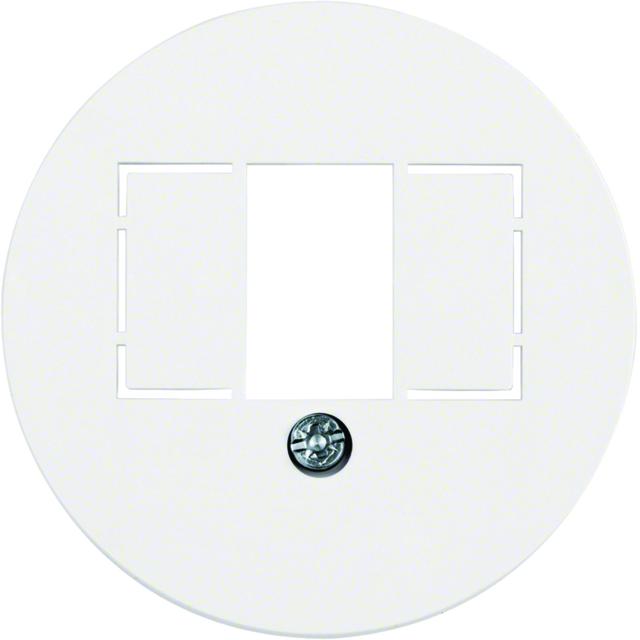 BERKER Serie 1930/Glas Płytka czołowa do gniazda głośnikowego i ładowania USB biały 1040 HAGER