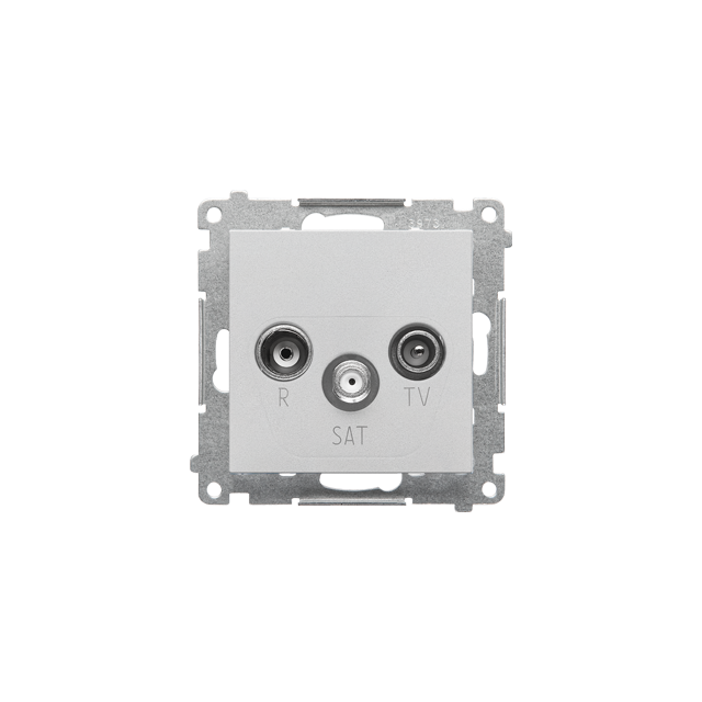 Simon 55 Gniazdo antenowe R-TV-SAT przelotowe 7dB 1x Wejście: 5 MHz÷2,4 GHz Aluminium mat
