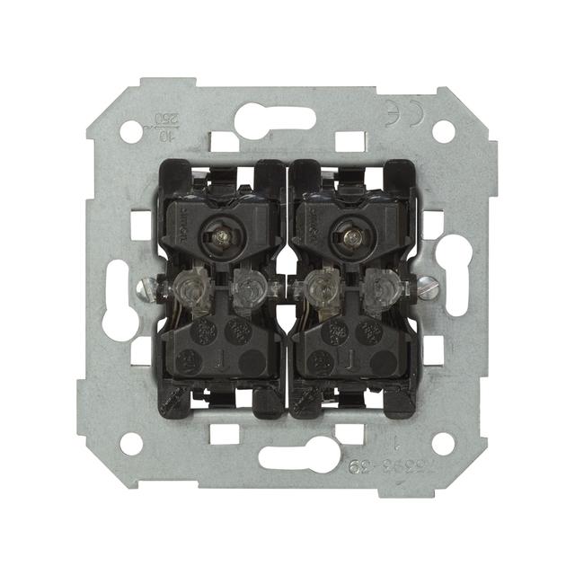 Simon 82 Przycisk podwójny zwierny z podświetleniem (mechanizm) 10A 250V szybkozłączka 75393-39 KONTAKT
