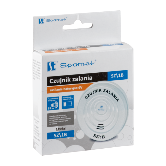 Czujnik zalania - bateryjny (bateria w komplecie) SZ1B SPAMEL