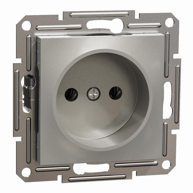 Asfora, gniazdo pojedyncze 2P, bez ramki, brąz