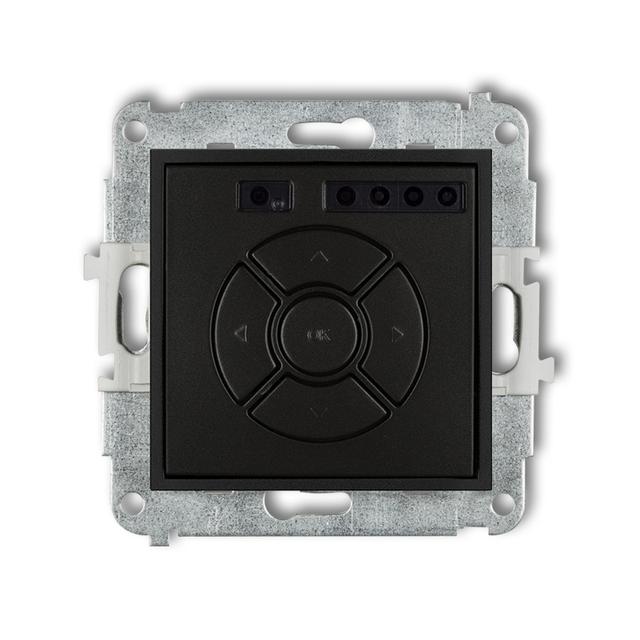 ICON Elektroniczny sterownik rolety (przycisk centralny/dodatkowy) czarny mat 12ISR-6 KARLIK