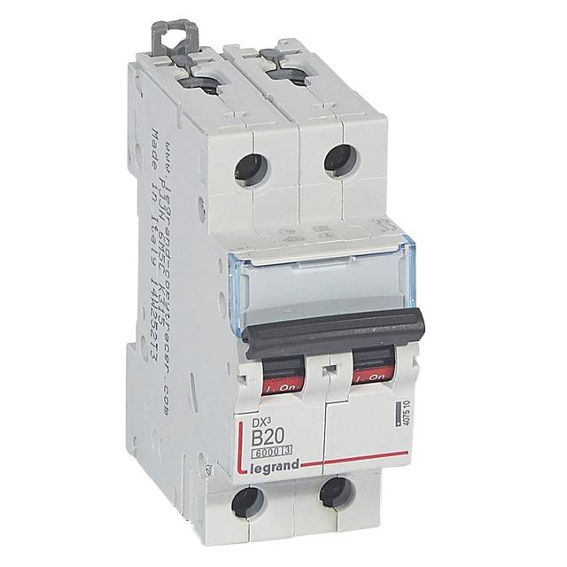 WYŁĄCZNIK NADPRĄDOWY S 302 2P B 20A 6000A SERII DX3, Legrand