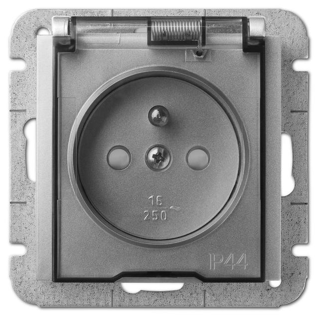 GPT SENTIA 2P+Z IP44 -dym. z przesłonami torów prądowych srebro połysk