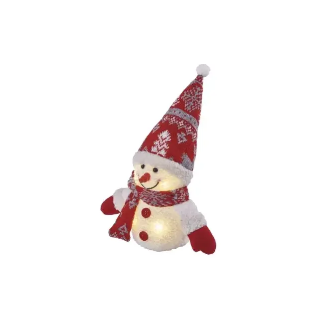 LED świecący bałwanek świąteczny, 25 cm, 3x AA, ciepła biel, IP20