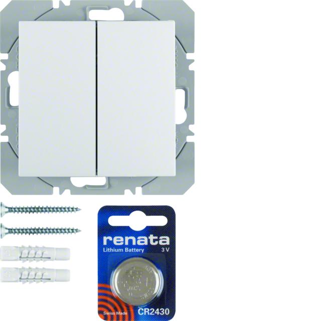 BERKER B.X/S.1 KNX RF quicklink Przycisk podwójny płaski biały 85656289 HAGER