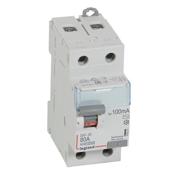 Wyłącznik Różnicowoprądowy P 302 2P 80A 100Ma Typ AC DX3 411517 LEGRAND
