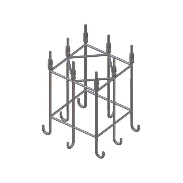 Zbrojenie ze śrubami 8xM24 do fundamentu betonowego, do masztów odgromowych UFL 22,35 / 24,85 m