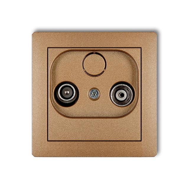 DECO Mechanizm gniazda abonenckiego RTV przelotowego 9dB złoty metalik