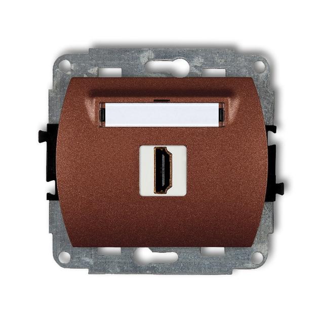 TREND Mechanizm gniazda pojedynczego HDMI 2.0 brązowy metalik