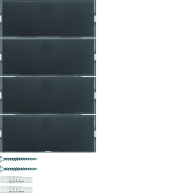 BERKER KNX e/s K.x Przycisk poczwórny z polem opisowym z diodami LED RGB i czujnikiem temperatury antracyt  80164776 HAGER