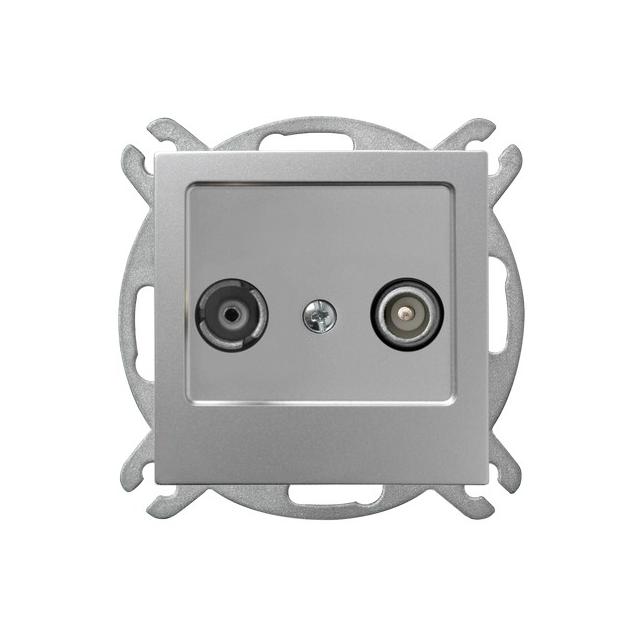 AS Gniazdo RTV końcowe - kolor srebro