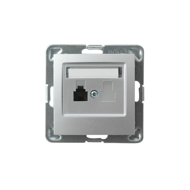 IMPRESJA Gniazdo telefoniczne pojedyncze - kolor srebro