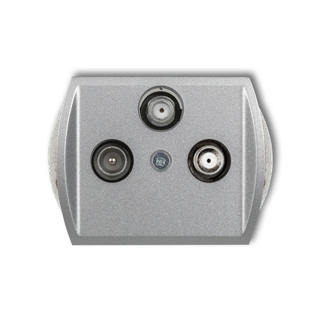 TREND Mechanizm gniazda abonenckiego 2 wyjścia SAT + TV srebrny metalik