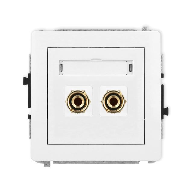 DECO Mechanizm gniazda głośnikowego pojedynczego (typu banan - czerwony i czarny, pozłacany, 4 mm2,