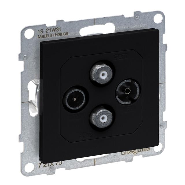 SUNO - Gniazdo TV-R-2xSAT - końcowe - 1.5 dB, Czarny, Legrand