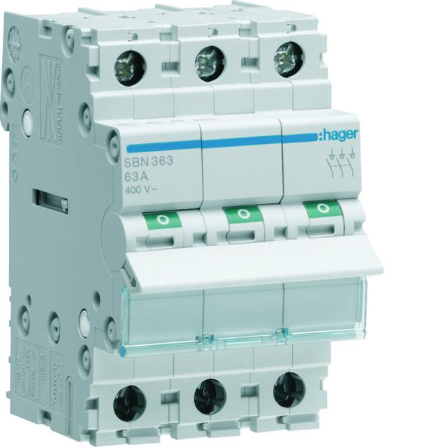 Modułowy rozłącznik izolacyjny 3P 63A 400VAC SBN363 HAGER