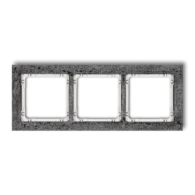 DECO Ramka uniwersalna potrójna - beton (ramka: antracytowa; spód: biały)