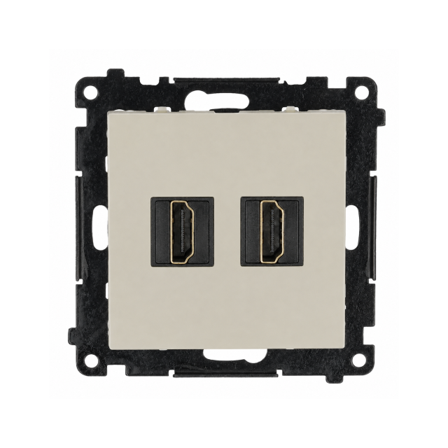Simon 55 Gniazdo HDMI 2.1 podwójne kaszmirowy TGHDMI221.01/142