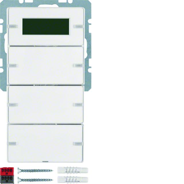 BERKER Q.1/Q.3 Przycisk potrójny z regulatorem temperatury i wyświetlaczem biały aksamit 75663729 HA
