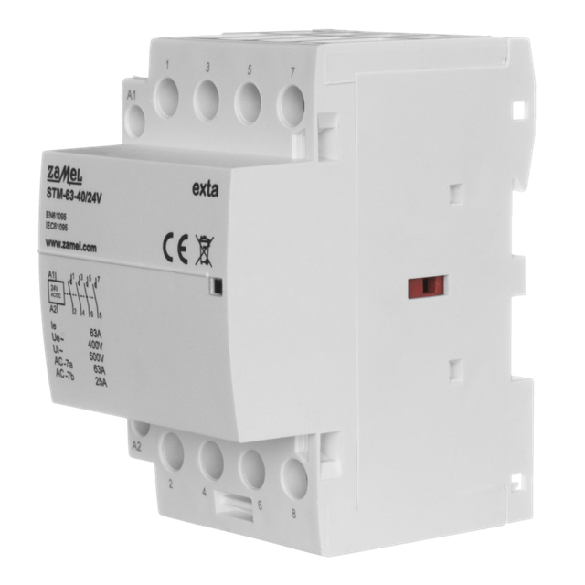 STYCZNIK MODUŁOWY INSTALACYJNY 63A, 4xNO, 24V AC/DC, TYP: STM-63-40/24V