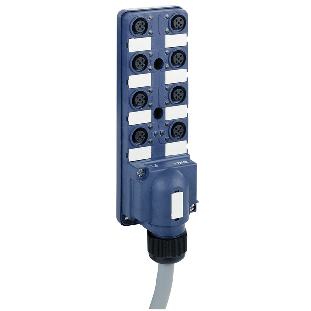 Modicon ABE9 pasywna skrzynka rozdzielcza IP67 kabel 10 m 8 kanałów ze złaczem M12 ABE9C1280L10 Schneider