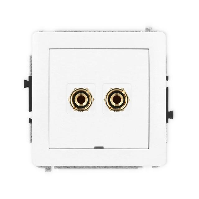 DECO Mechanizm gniazda głośnikowego pojedynczego, bez pola opisowego (typu banan - czerwony i czarny