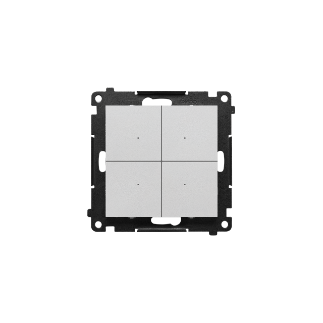 Simon 55 Łącznik/Przycisk zwierny 4-krotny elektroniczny Aluminium mat TEW4.01/143 KONTAKT