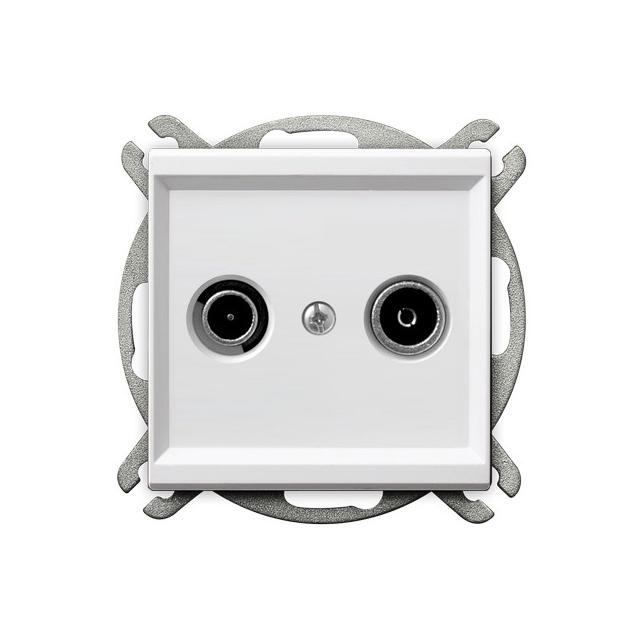 SONATA Gniazdo RTV przelotowe 16-dB - kolor biały mat