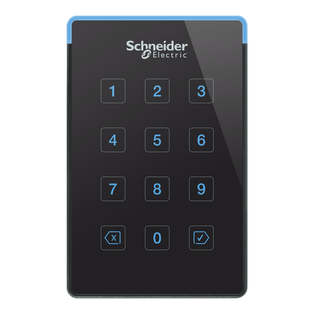 Czytnik z klawiaturą Mifare, DESFire, Prox, NFC, Bluetooth, naścienny, czarny