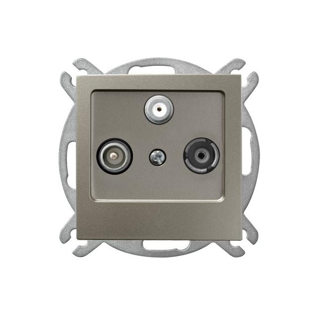 AS Gniazdo RTV-SAT końcowe - kolor satyna light