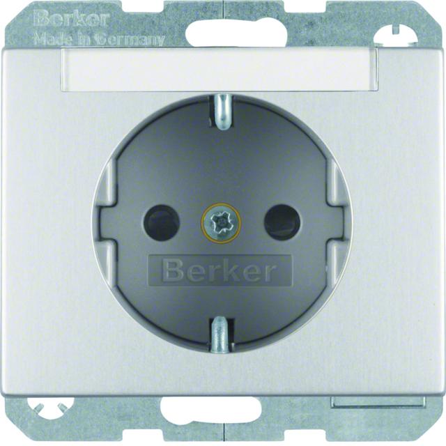 BERKER K.5 Gniazdo SCHUKO pole opisowe aluminium 47387003 HAGER