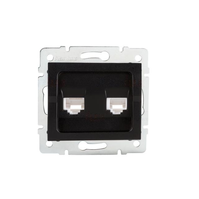LOGI 02-1410-042 cm Gniazdo komputerowe podwójne niezależne 2x RJ45Cat 5e Jack LOGI 02-1410-042 cm k