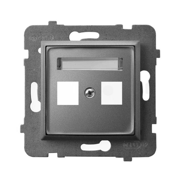 ARIA Obudowa gniazda podwójnego typu Keystone prosta - kolor szary mat