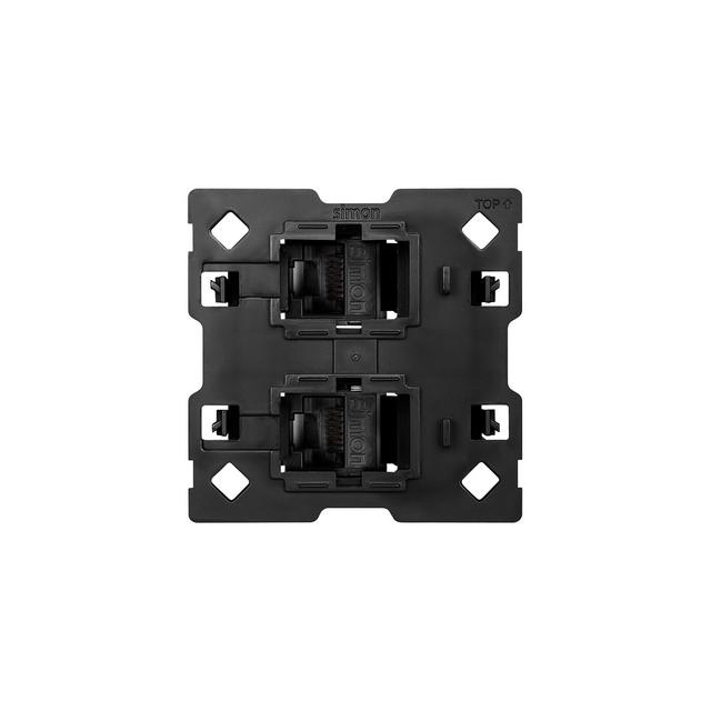 Simon 100 Adapter na 2 złącza RJ45 kompatybilny z formatem Keystone i Systimax (mechanizm bez ramki montażowej) 10000002-039 KONTAKT