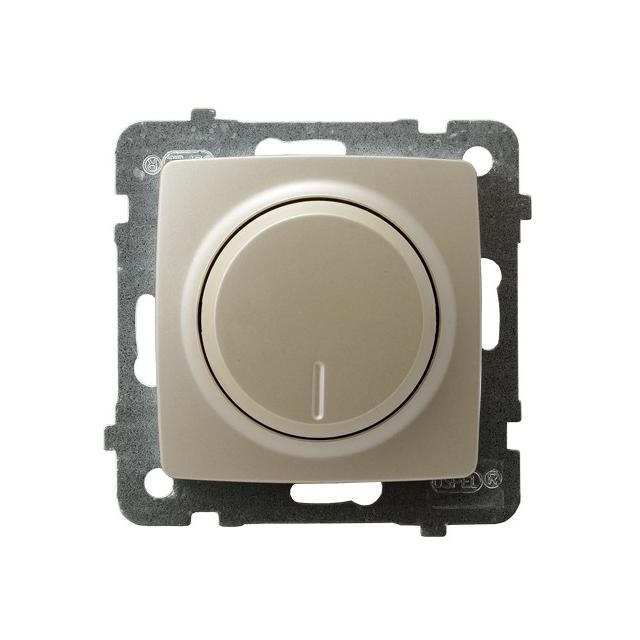 KARO Ściemniacz przyciskowo-obrotowy przystosowany do obciążenia żarowego i halogenowego - kolor ecr